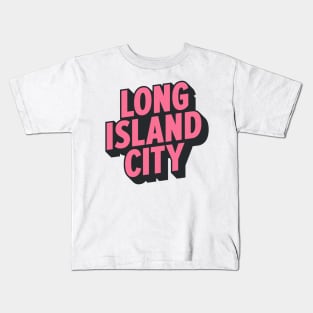 Long Island City Queens Logo - A Minimalist Tribute to Urban Charm Kids T-Shirt